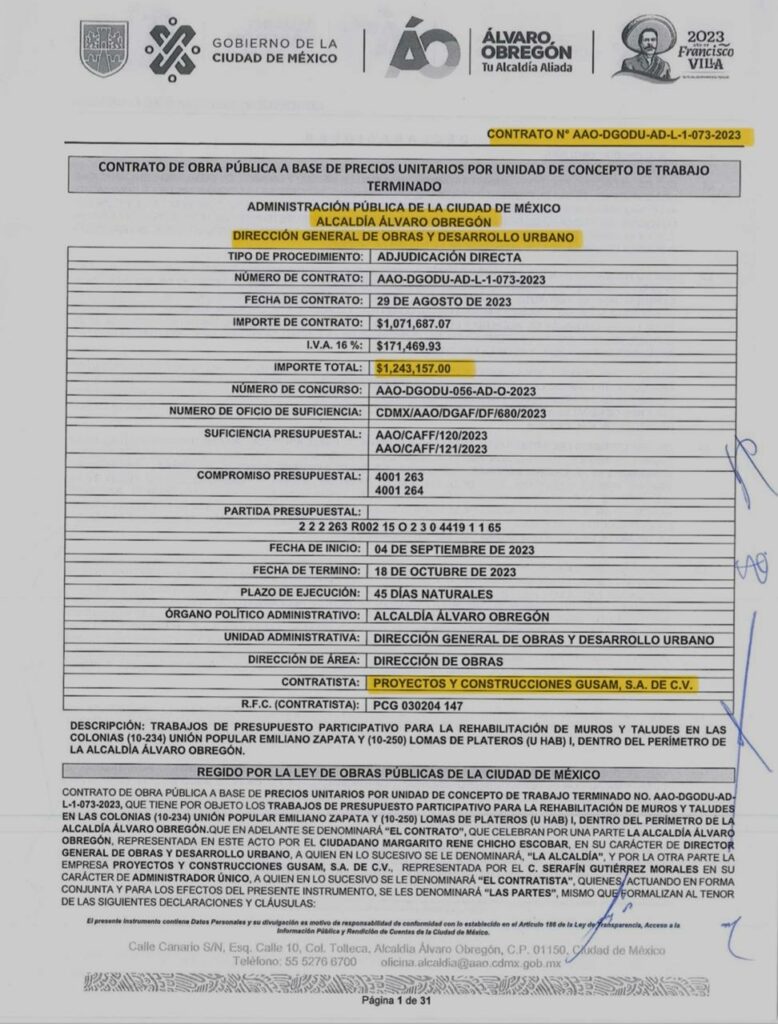 Contratos gobierno Alessandra Rojo
