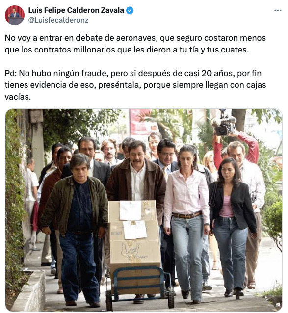 Luis Felipe Calderón le responde a hijo de AMLO