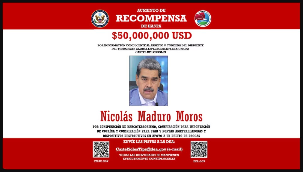Recompensa de EU por Maduro
