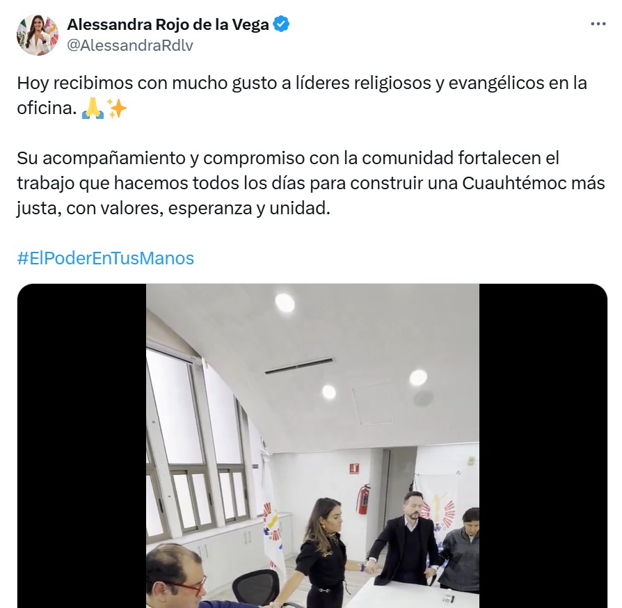 Reunión Alessandra Rojo y líderes religiosos