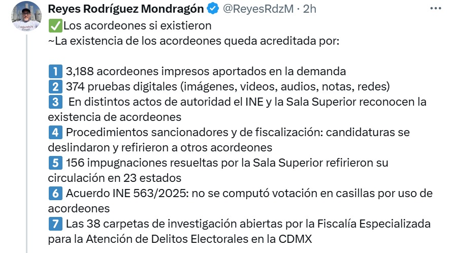 Reyes Rodriguez denuncia acordeones
