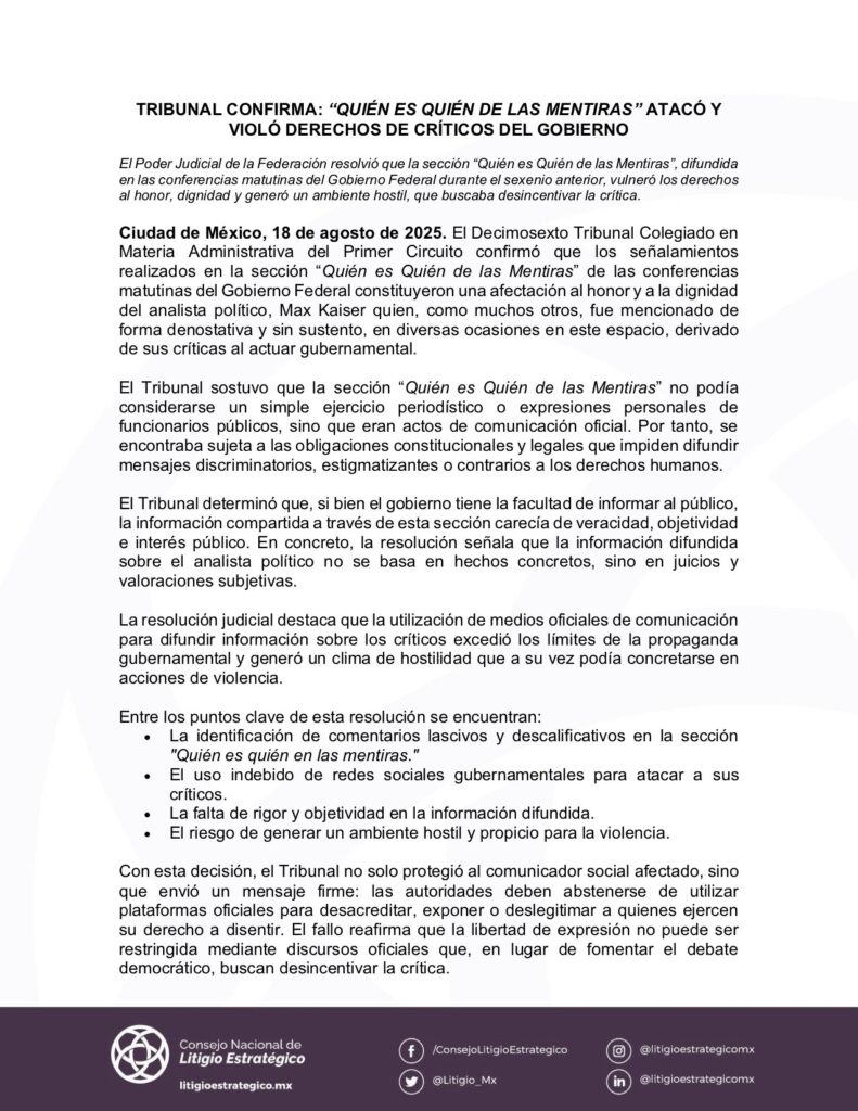 Tribunal falla a favor de Max Kaiser