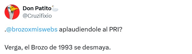 Brozo aplaudiendo al PRI