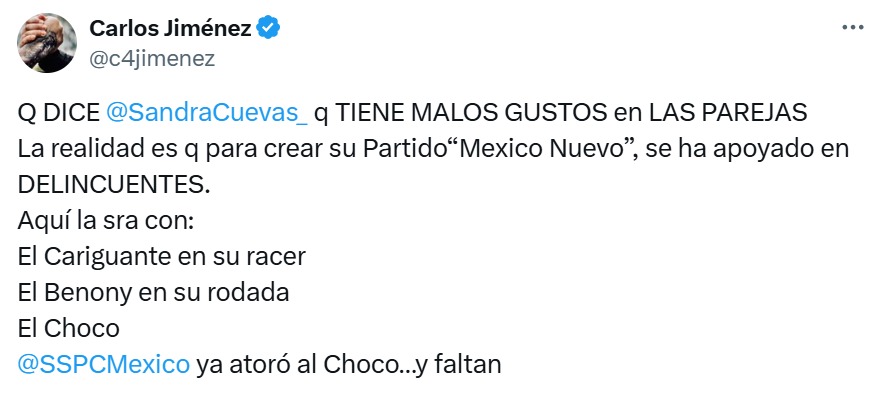 C4 Jiménez exhibe a Sandra Cuevas
