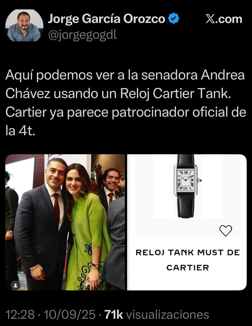 Reloj de lujo de Andrea Chávez 