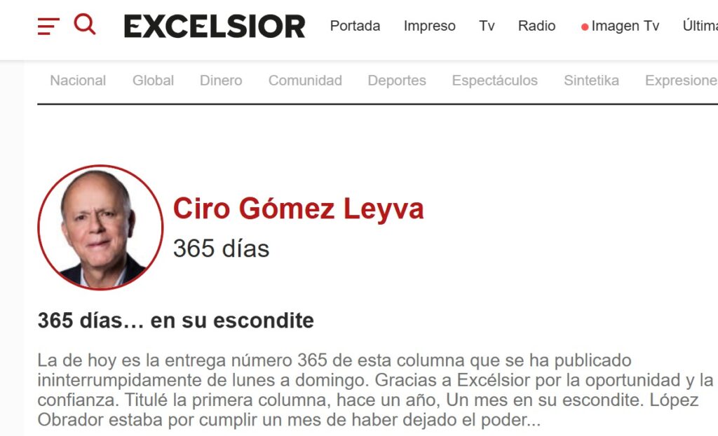 Columna de Ciro Gómez Leyva