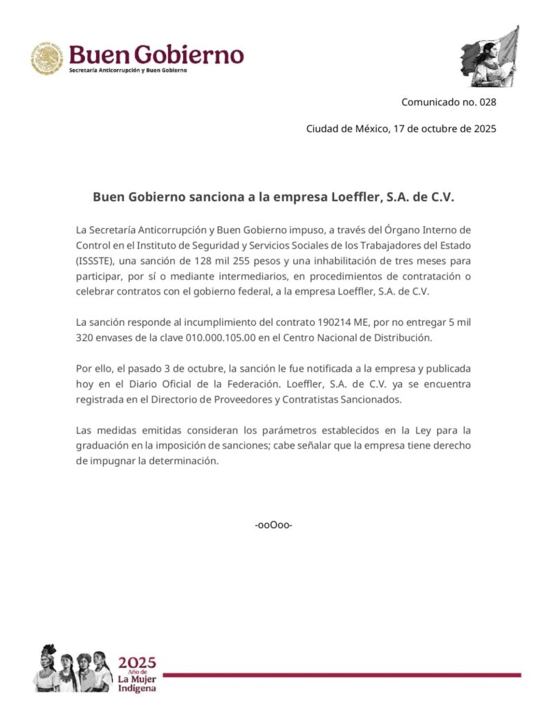 gobierno sanciona a Loeffler