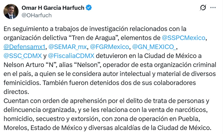 harfuch confirma detención