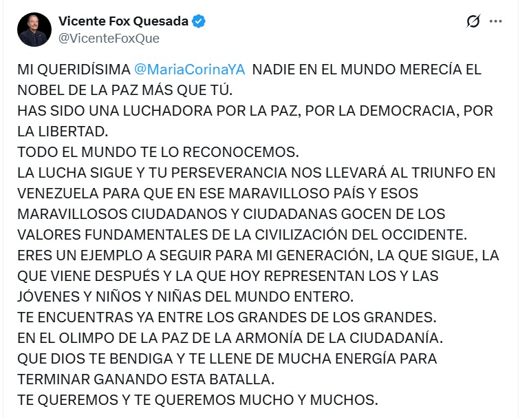 María Corina y Vicente Fox