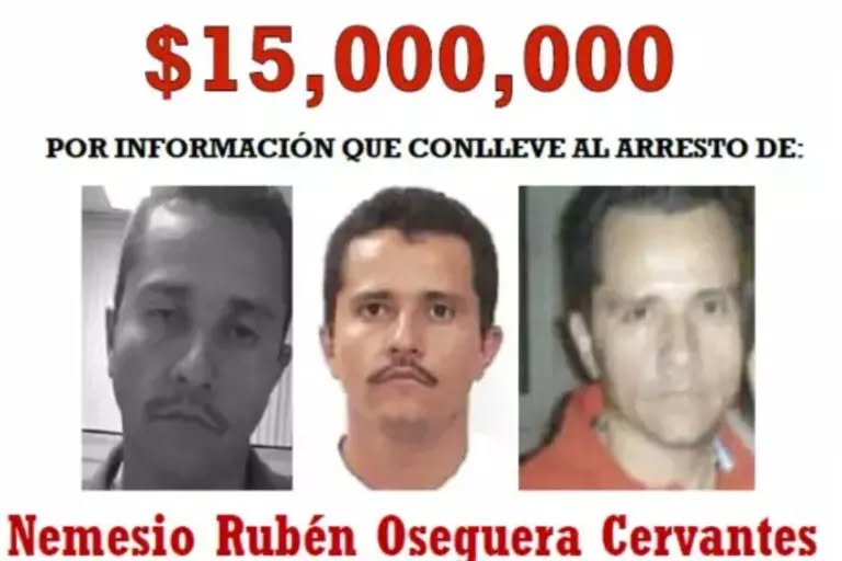 Recompensa por captura de El Mencho