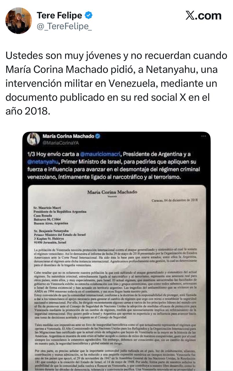 Redes responden a María Corina Machado