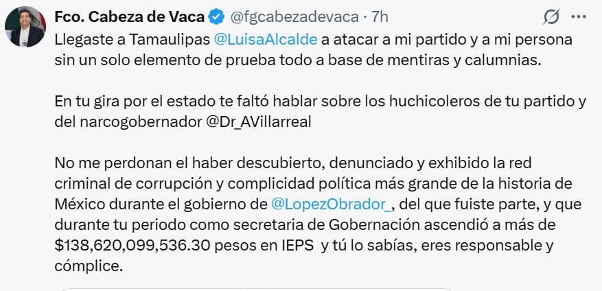 respuesta de Cabeza de Vaca
