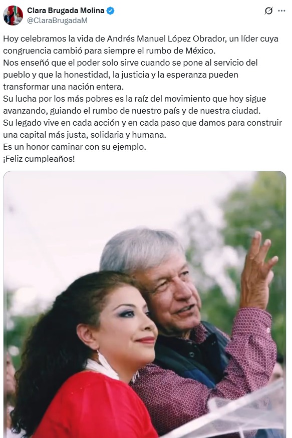 AMLO felicitación de Brugada