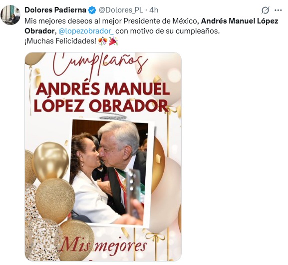 AMLO felicitación de Dolores