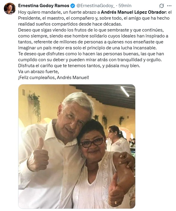 AMLO felicitación de Ernestina