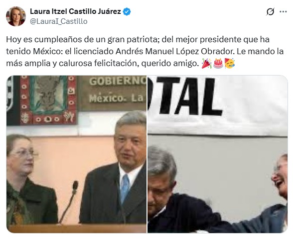 AMLO felicitación de Laura