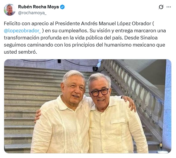 AMLO felicitación de Rocha