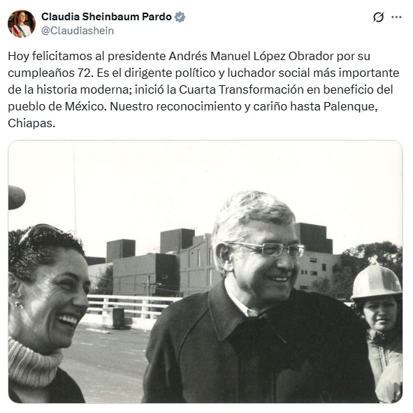 AMLO felicitación de Sheinbaum
