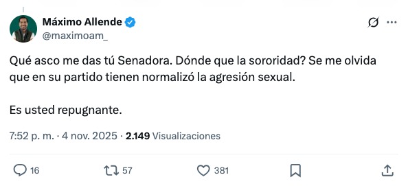 Asco tu, senadora