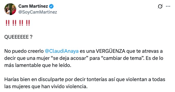 Claudia Anaya vergüenza