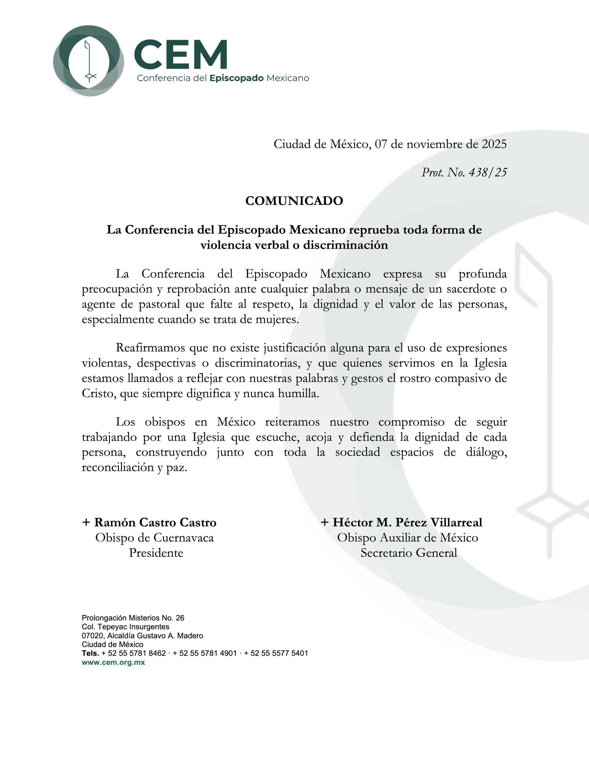 Comunicado del CEM