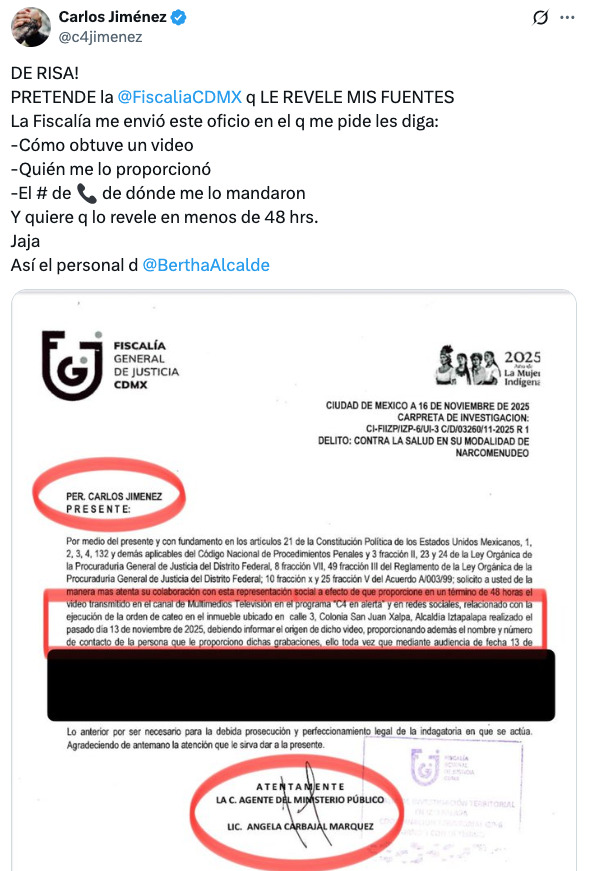 C4 se burla de la dependencia encabezada por Bertha Alcalde