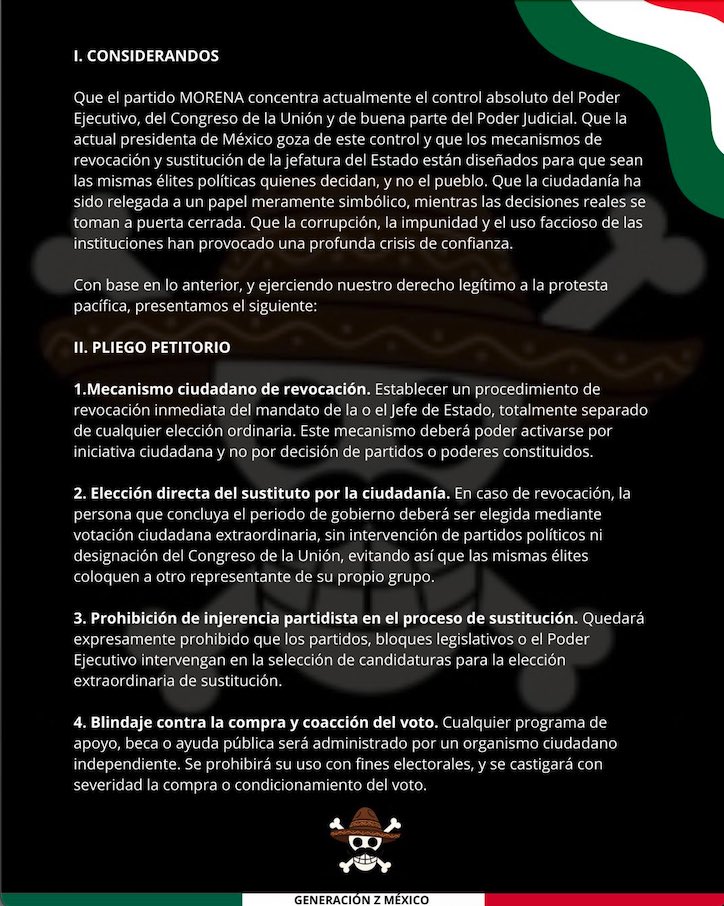 Generación Z lanza pliego petitorio previo a marcha nacional