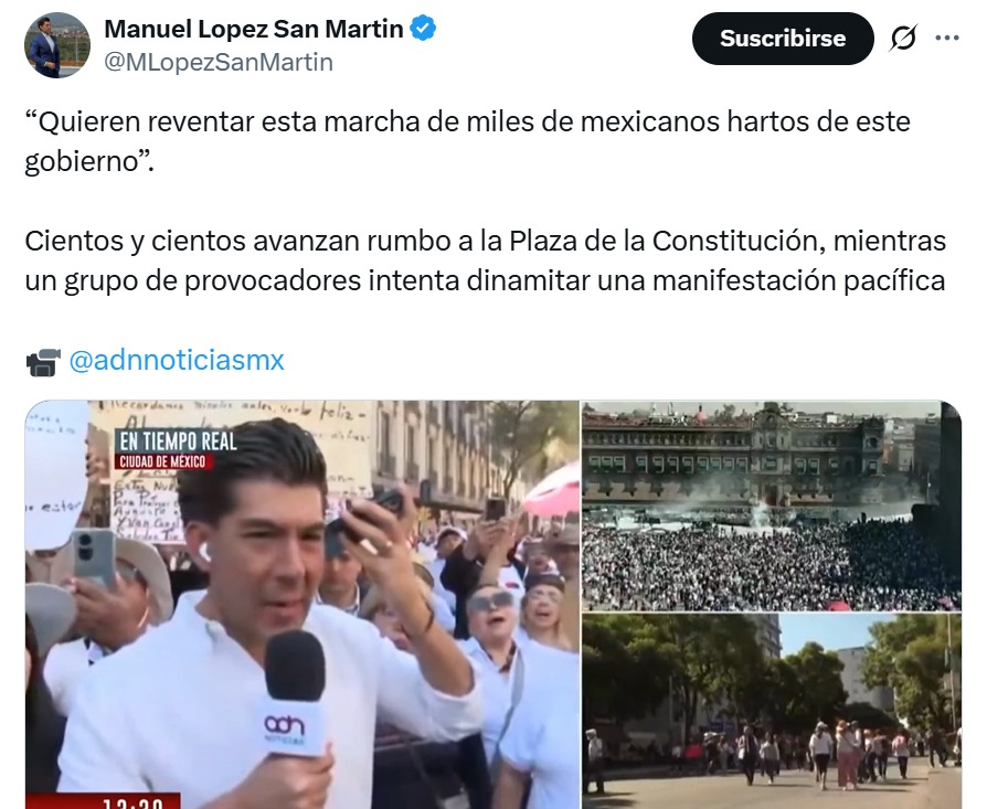 López reporta manifestantes