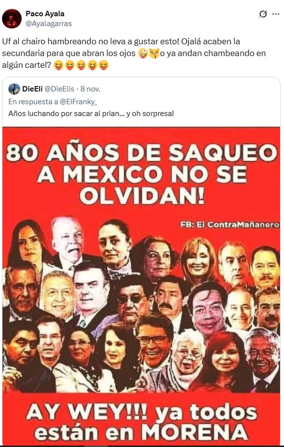 Paco Ayala se burla de chairos