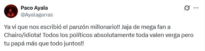Paco Ayala tuit contra AMLO