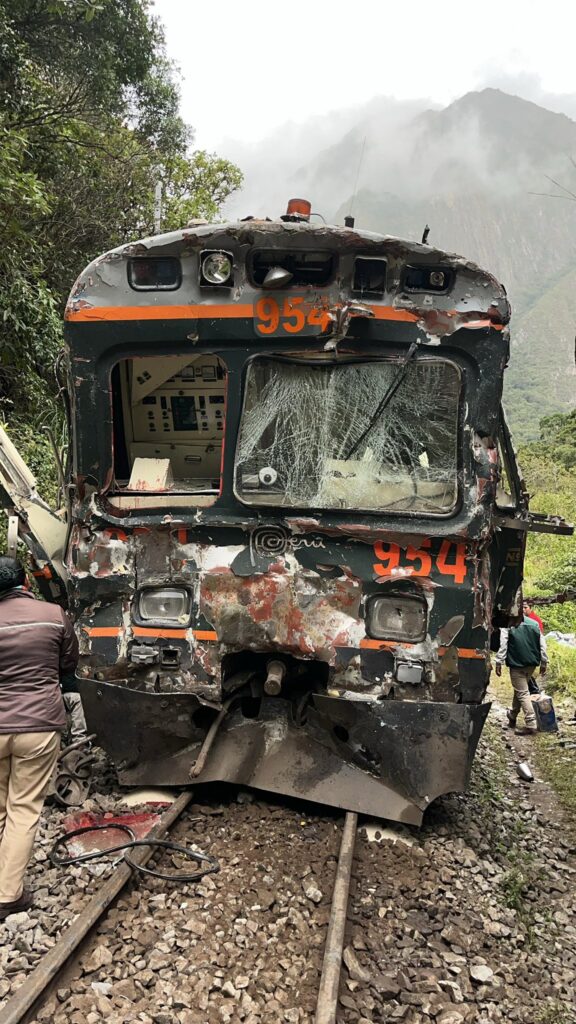 Choque de tren en Machu Picchu
