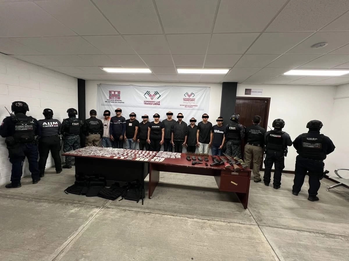 Detienen a 12 integrantes del CJNG en San Cristóbal de las Casas