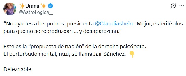 Influencer Jair Sánchez criticas a su comentario clasista