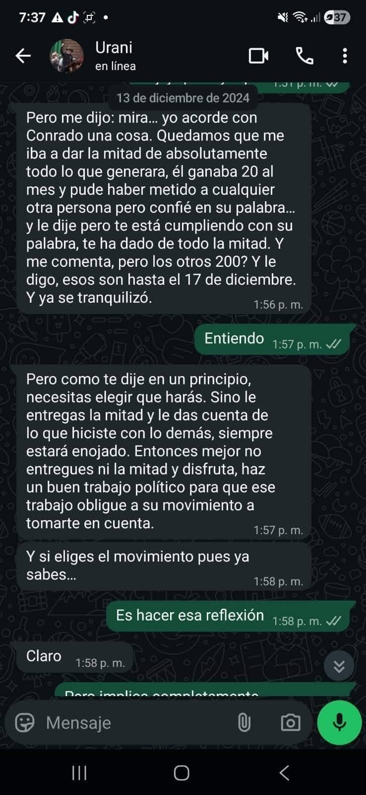Mensajes filtrados Tafolla 