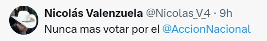 nunca votar por el PAN