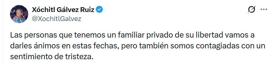 Xóchitl Gálvez en X
