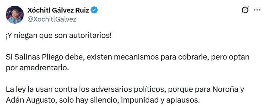 Xóchitl responde a Noroña