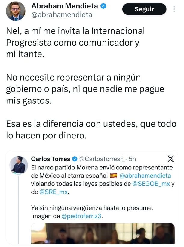 Abraham Mendieta aclara asistencia a foro