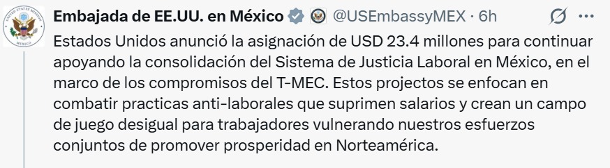 anuncio Embajada de EU