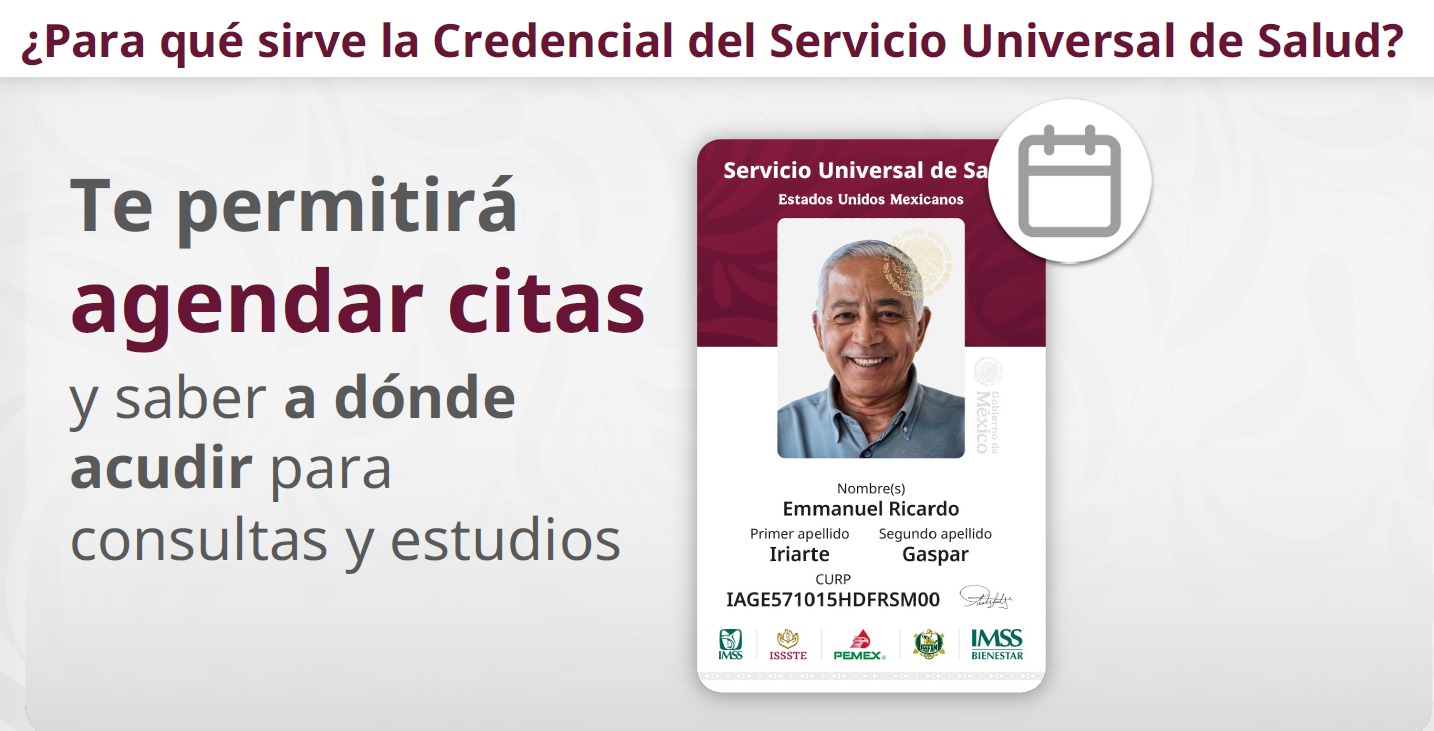 Sheinbaum presenta credencial de Servicio Universal de Salud