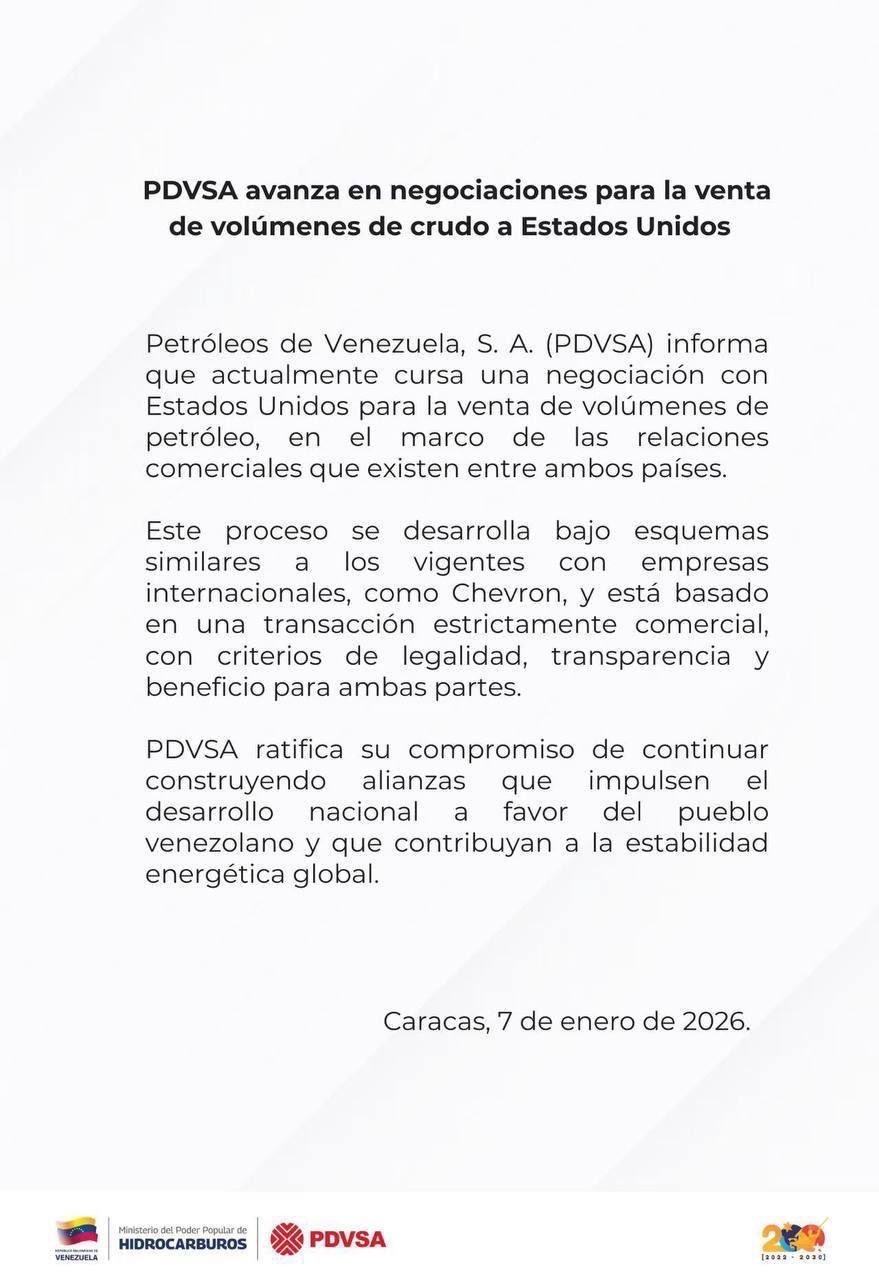 Comunicado Pdvsa