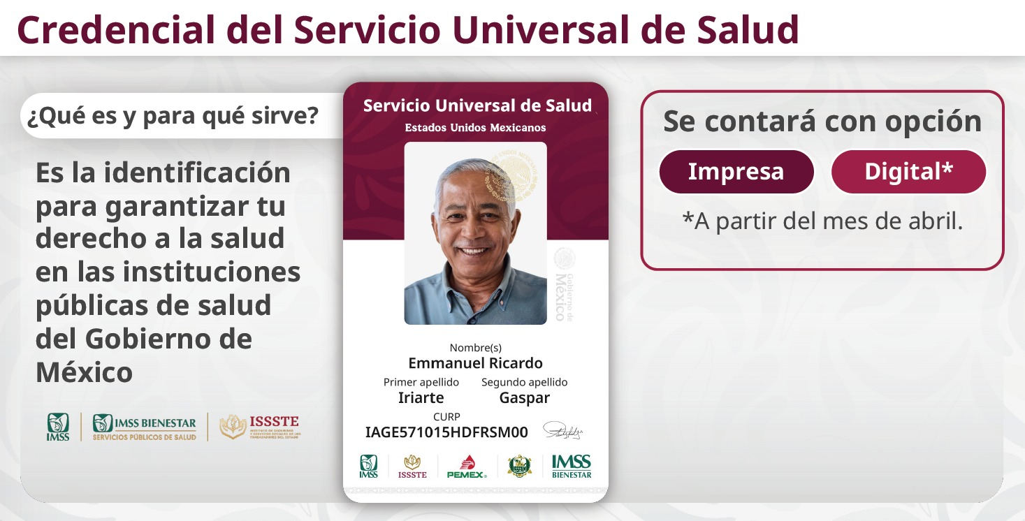 Sheinbaum presenta credencial de Servicio Universal de Salud
