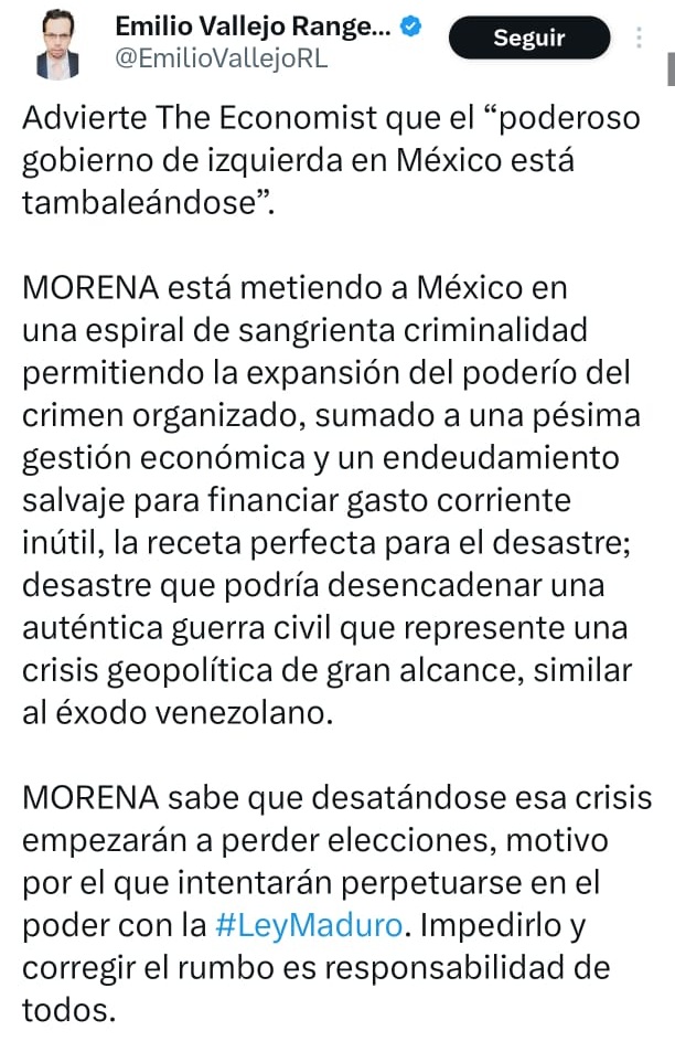 Reacción de Emilio Vallejo