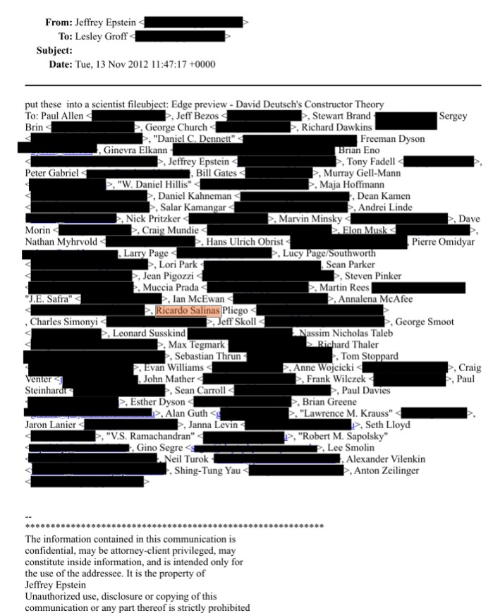 Epstein reenvia correo