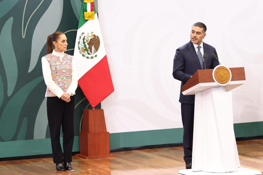 Harfuch y Sheinbaum en Puebla