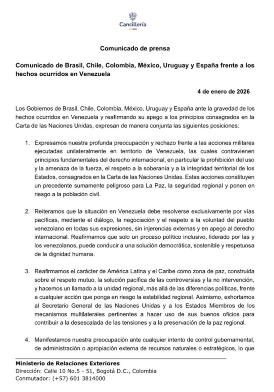 México y países de AL fijan postura ante invasión a Venezuela