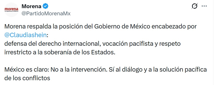 Morena respaldo a Sheinbaum