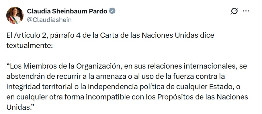 Postura Sheinbaum Venezuela