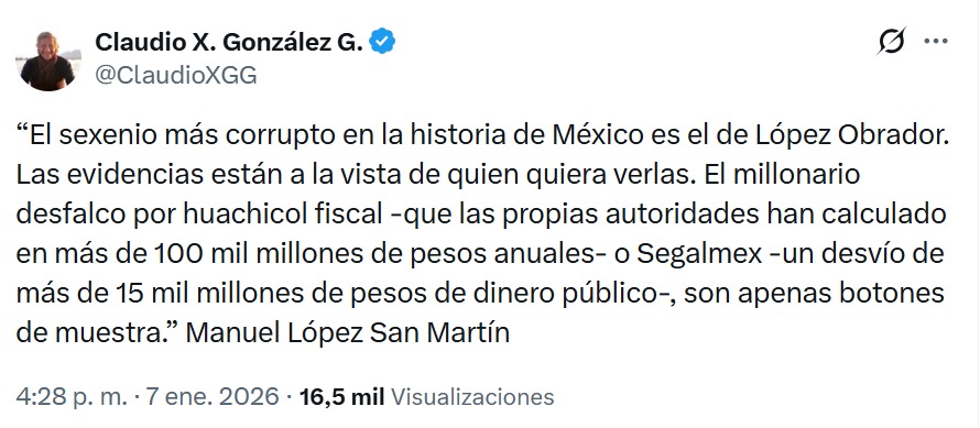 publicación de Claudio X.