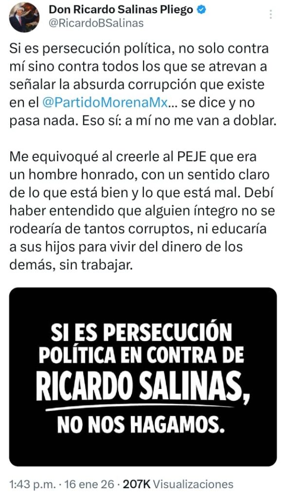 Queja de Ricardo Salinas